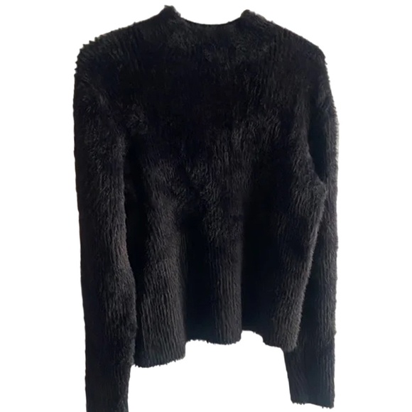 Banana Republic Sweater Mock Neck Nylon Cotton Blend Fuzzy Super Soft Pullover - Picture 9 of 14